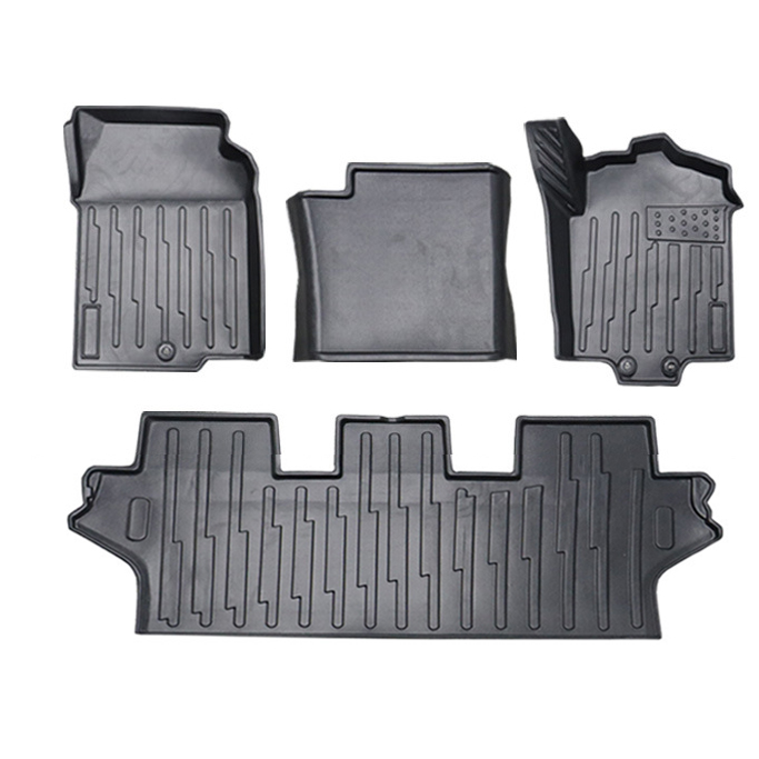  TPETPO Floor Mats Compatible For HIACE 300/200 Series All-Weather Wear-resistant Match Protector Black