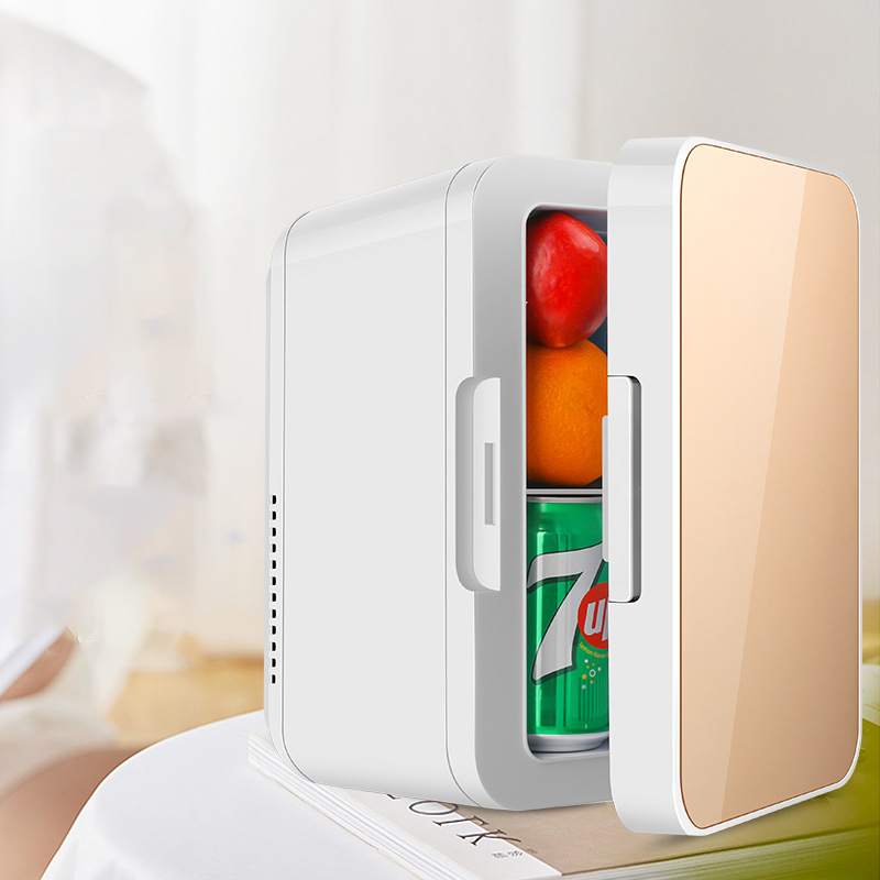 8L Car Refrigerator Vertical Mini Portable Compact Personal Fridge Cooler, 6-10 Liter Capacity Hot And Cold Dual Use For Home,Car