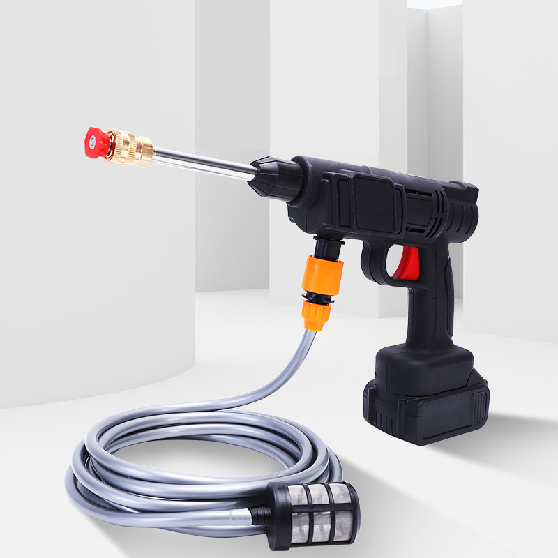  Wash Water Gun Portable Rechargeable Wireless Car Washing Machine Lithium Battery High-pressure Pump Brush Car Water Gun Automatic Cleaning For Home Car