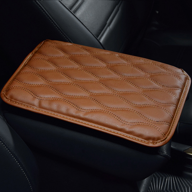 Auto Center Console Cover Pad Fit for SUV/Truck/Car, Waterproof Car Armrest Seat Box Cover, Leather Auto Armrest Cover