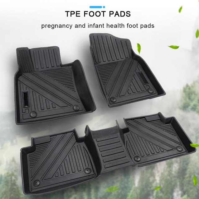 TPE NIO ES8 Floor Mats Environment Mats Custom Fit Black TPE Floor Liners 1st & 2nd Row All-Weather Protection