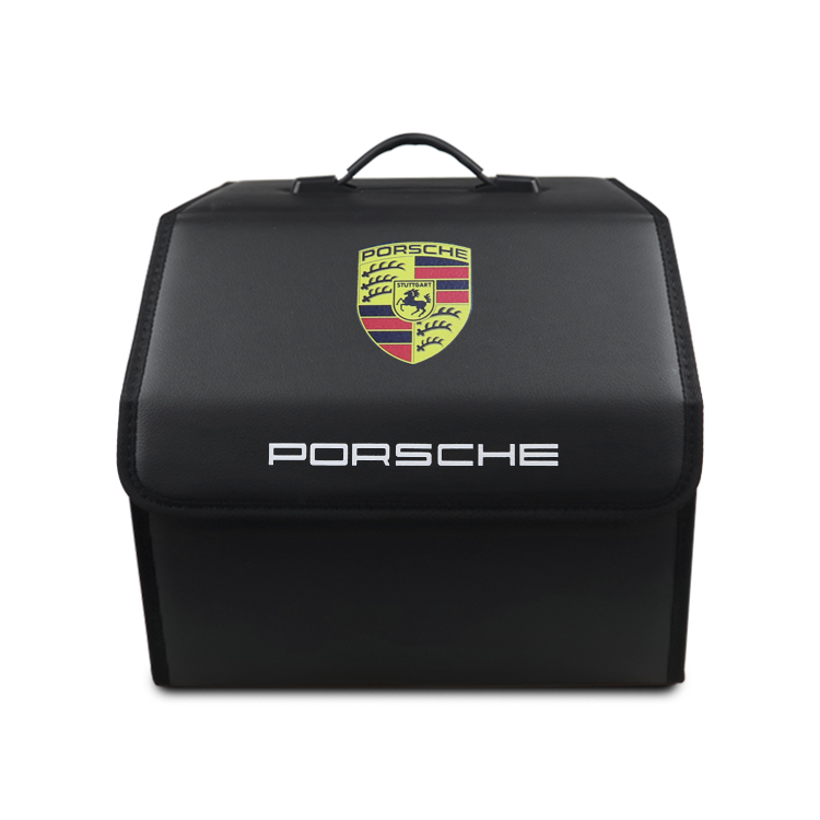 Classic Customization PVC Leather With Handle with Magic Velcro Close Thermal Transfer Car Logo Trunk Storage Organizer Box