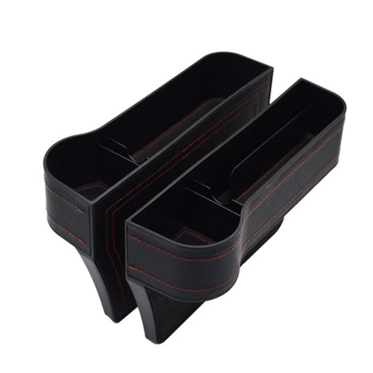 Car Seat Gap Filler Organizer with Hole for Charging Auto Console Side Storage Box with Cup Holders Front Seat Phone Sunglasses Holder Multifunctional Car Seat Organizer