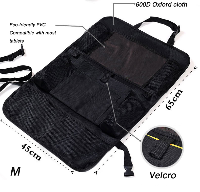Car Seat Organizer Durable Storage Hanging Bag Multi-pockets Car Backseat Organizer With Tablet Holder for Kids