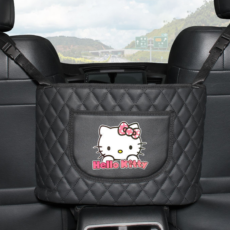 Customized Logo Printing PVC Leather Car Handbag Holder Between Seats Back Storage Organizer Purse Holder for Console Front Seat Storage Bag for Car Front Seats for BMW