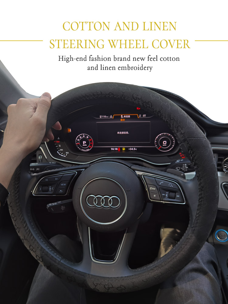01 Embroidery Pattern Car Steering Wheel Cover