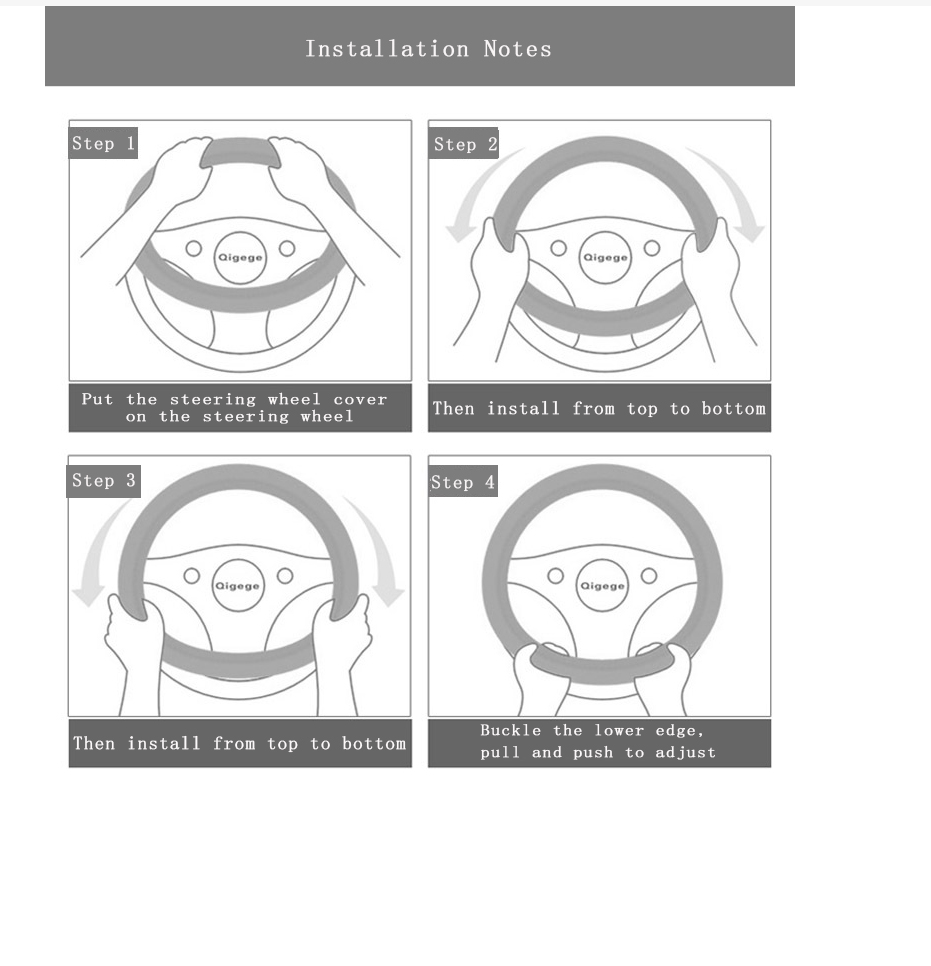 07 Embroidery Pattern Car Steering Wheel Cover