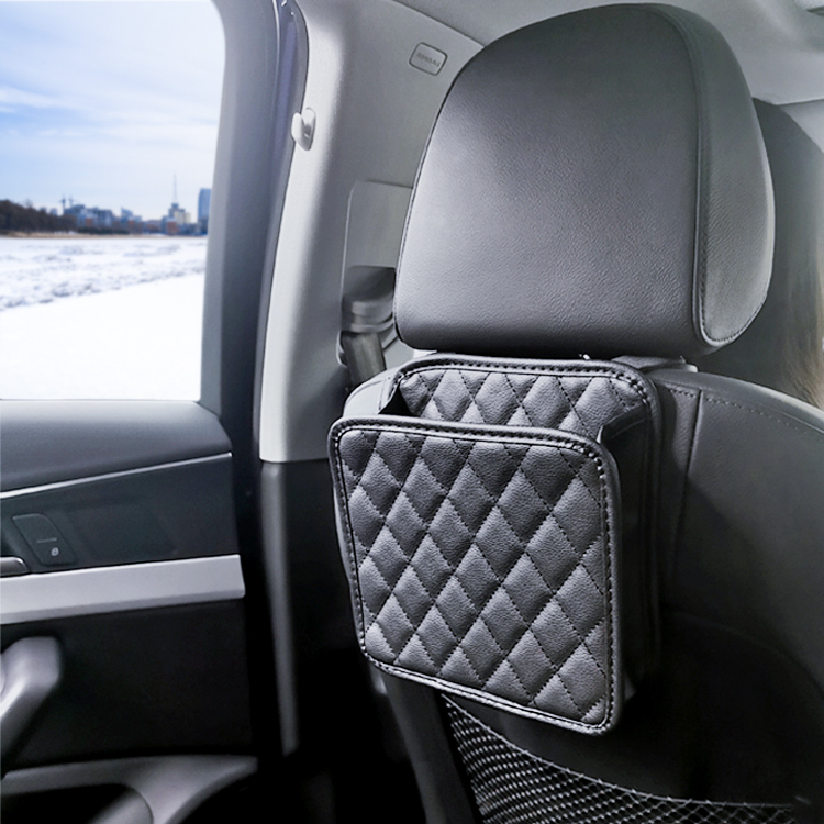 Car Trash Can Waterproof Auto Garbage Bag Leather Car Hanging Rubish Bin Car Interior Accessories Foldable Ashbin