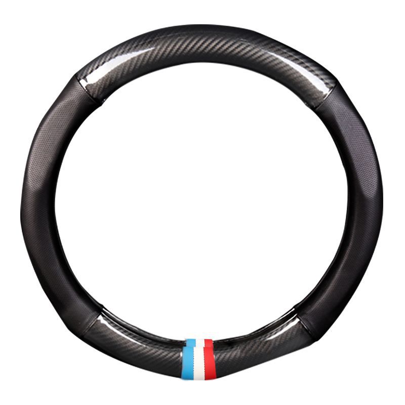 Microfiber Leather Auto Car Medium Steering Wheel Cover 14.5''-15''Black 