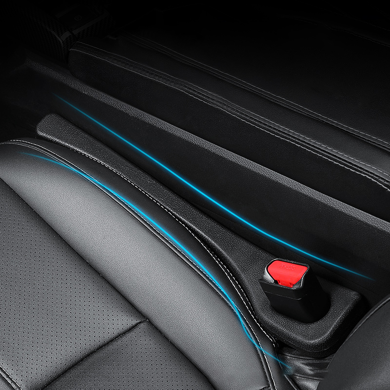 Car Seat Gap Filler Plug Strip Universal for Car, SUV and Truck, PU Leather Auto Side Seat Crevice Catcher Blocker Fill Gap Between Seat & Console to Stop Things From Dropping