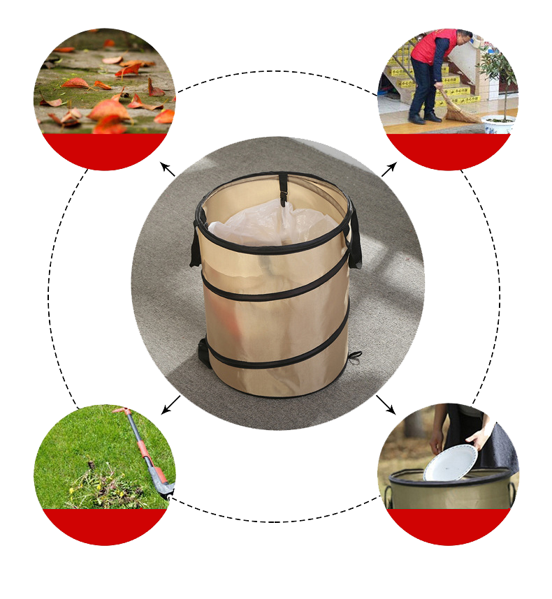 Camping Picnic Go Folding Trash Can Portable Outdoor Large Double-Layer Garbage Bag Gardening Garden Bucket