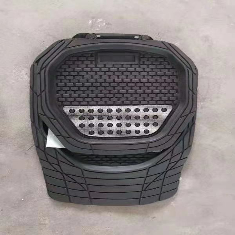 King Kong Sequins Basin Floor Mats Black Universal Fit Thicken Rubber PVC for All Weather Protection Fits Most Cars, SUVs, And Trucks, 4 Piece