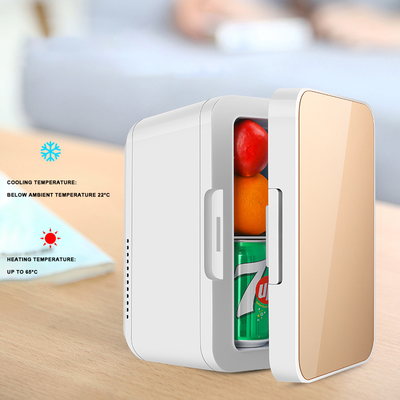 8L Car Refrigerator Vertical Mini Portable Compact Personal Fridge Cooler, 6-10 Liter Capacity Hot And Cold Dual Use For Home,Car