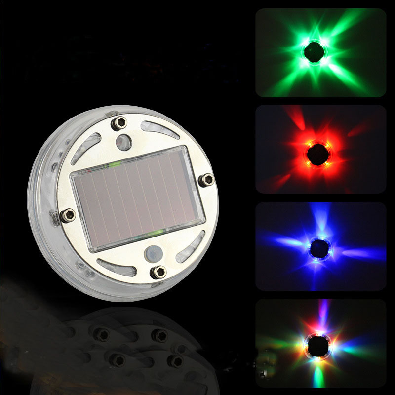 LED Dazzling Wheel Lights Auto Solar Hub Lights Tire Lights Car Decorative Lights Night Vision Hub Lights - 4 Lights