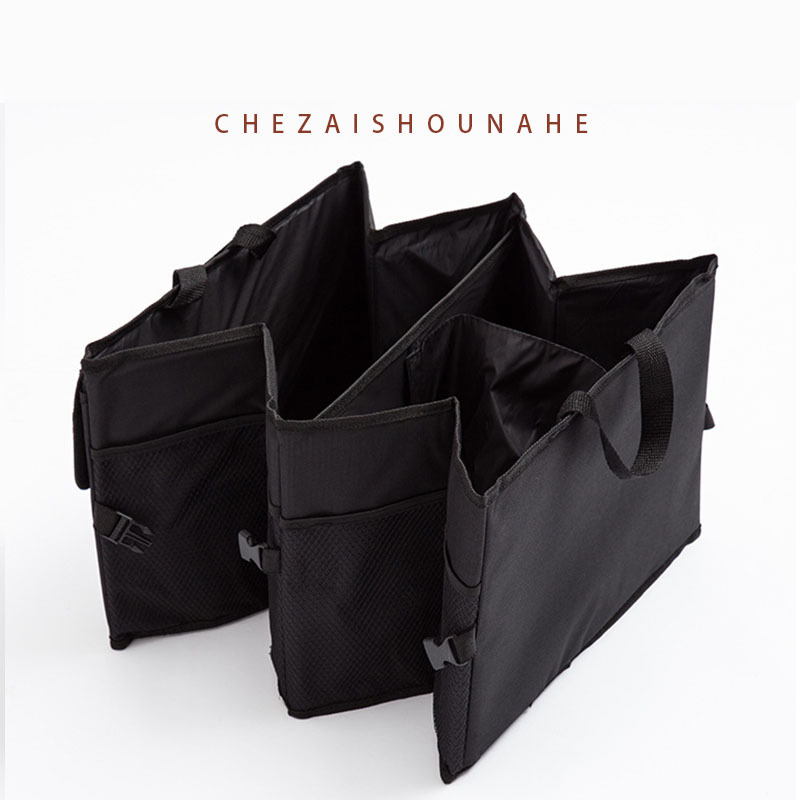 Multi-pockets Car Storage Box 600D Oxford Cloth Collapsible Organizer Bag Large Capacity Car Trunk Organizer With Handle