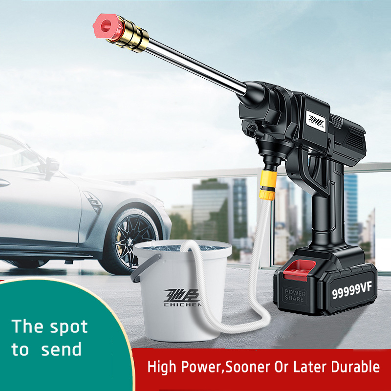 21V Wireless Lithium Battery Portable Power Cleaner Pressure Washer Car Wash Machine Water Pump Suit For Home Outdoor 