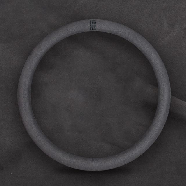  (3.2mm Thickness) Black Suede Car Steering Wheel Cover,Non-Slip&Breathable Universal 15 Inch Fit