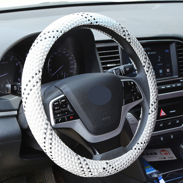 Car Steering Wheel Cover Universal Ice Silk Auto Steering Wheel Covers Sweat-absorbing Anti-slip Breathable Steering Wheel Protective Cover
