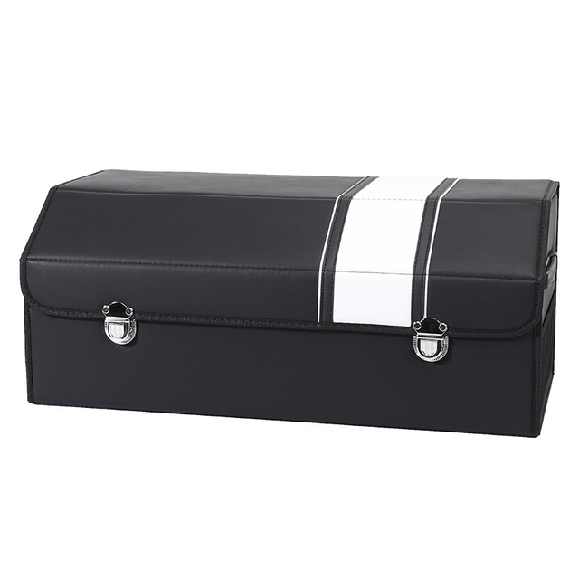 Double Layer PVC Leather With Mental Lock Mixed With White High Density Board Car Trunk Organizer Box 