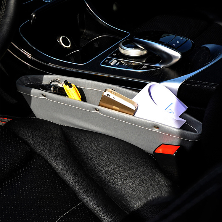 Car Seat Gap Filler Premium PU Full Leather Seat Console Organizer Car Pocket Organizer Car Interior Accessories Car Seat Side Drop Caddy Catcher