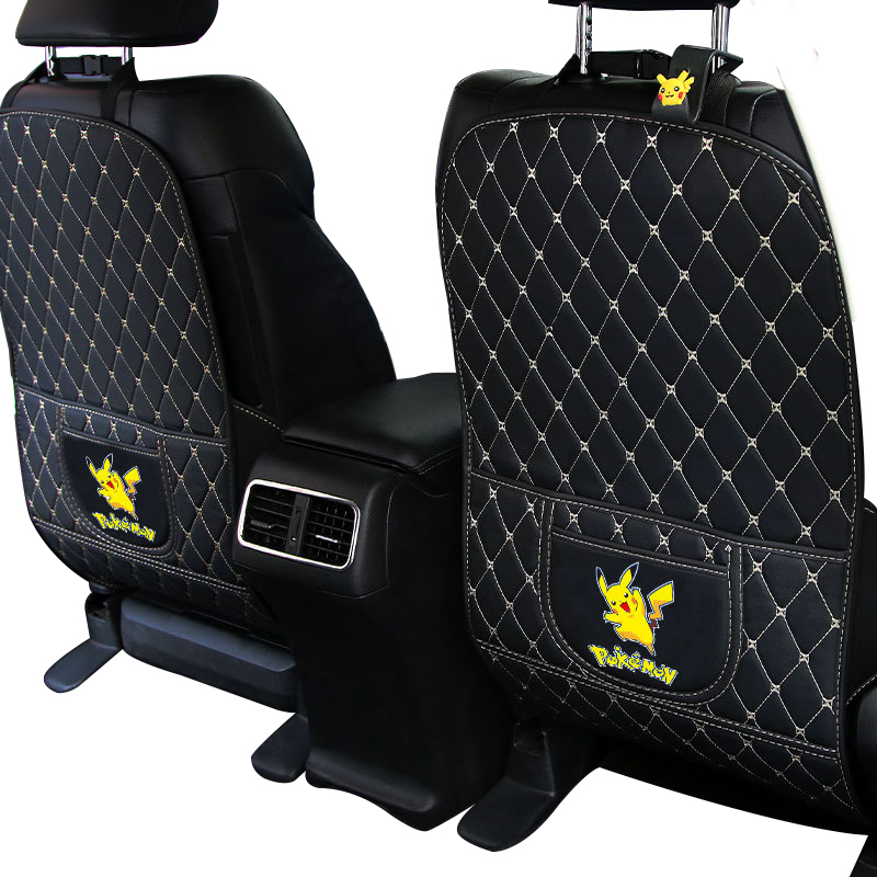 Custom Logo Printing Car Seat Back Protector Universal Creative Automotive Interior Car Leather Anti-kick Mats for Kid