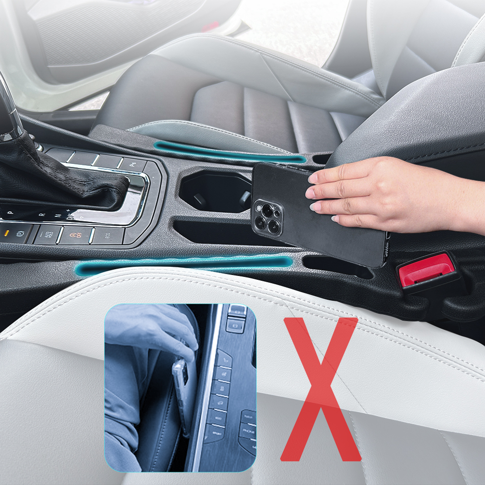 Car Seat Side Gap Filler Plug with Storage Slot Universal Anti-Drop Stuff Auto Console Side Seat Clearance Plug