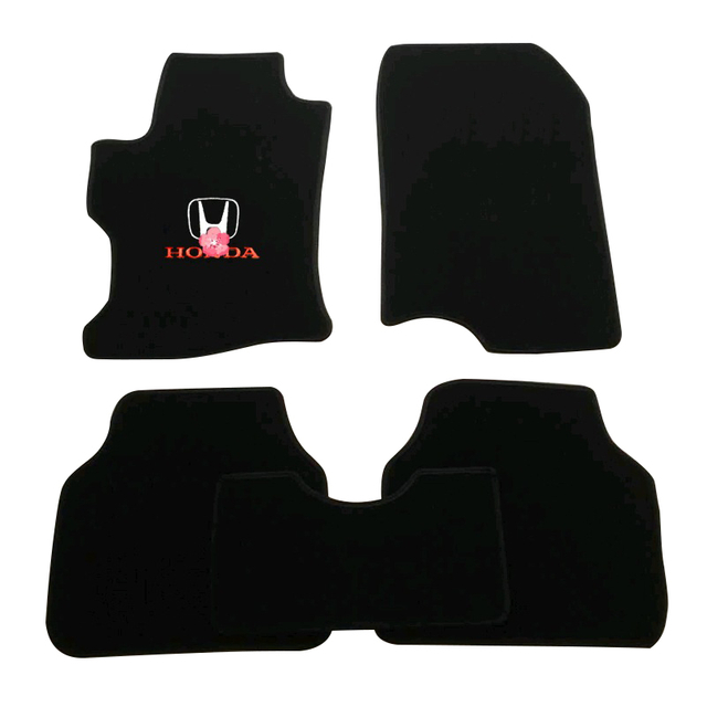 Suede Car Interior Floor Mats– 3-Piece Velvet & Linen Mats Black Interior Floor Mats Universal Fit Weather Protection For Car