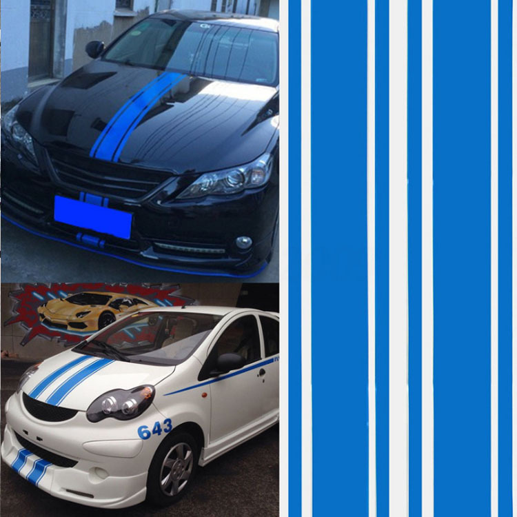 Car Cover Stickers Modified Racing Stripe Vinyl Body Stickers Pull Universal Machine Cover Stickers