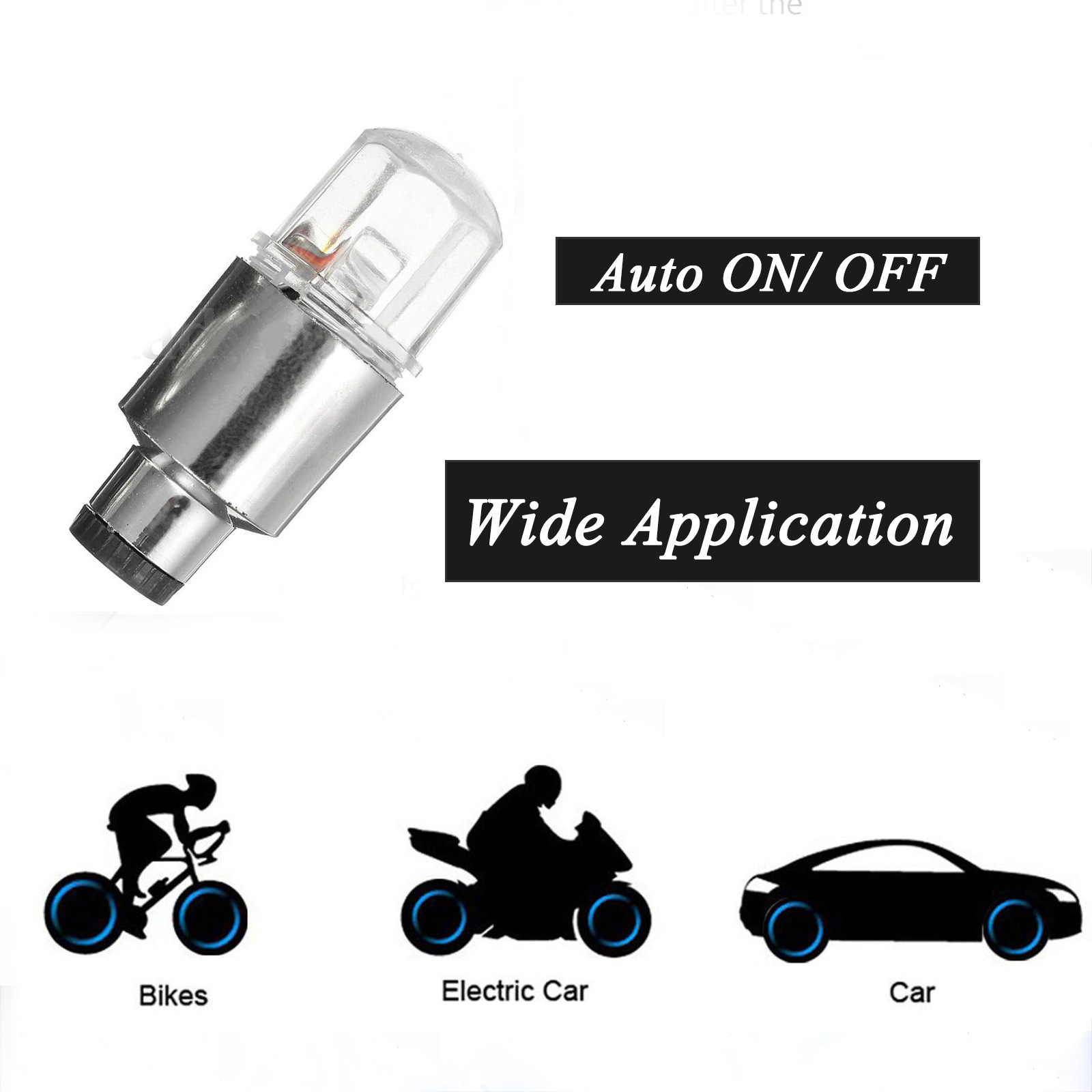 LED Bike Wheel Lights Car Tire Valve Stems Caps Bicycle Motorcycle Smart Light Sensing Decorated Tire Valve Nozzle Flash Lamp Accessories for Men Women