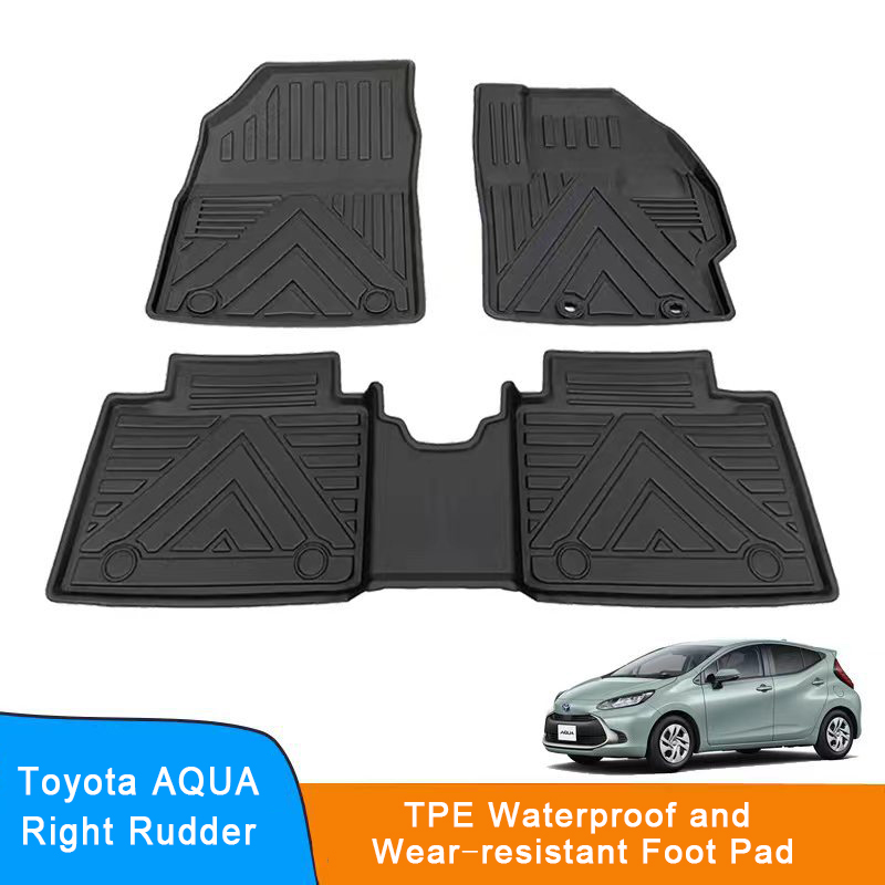 TPE Floor Mat Fit for Toyota AQUA PRIUS All Weather Guard Floor Mat Floor Liners Right Hand Drive Waterproof Car Floor Mat