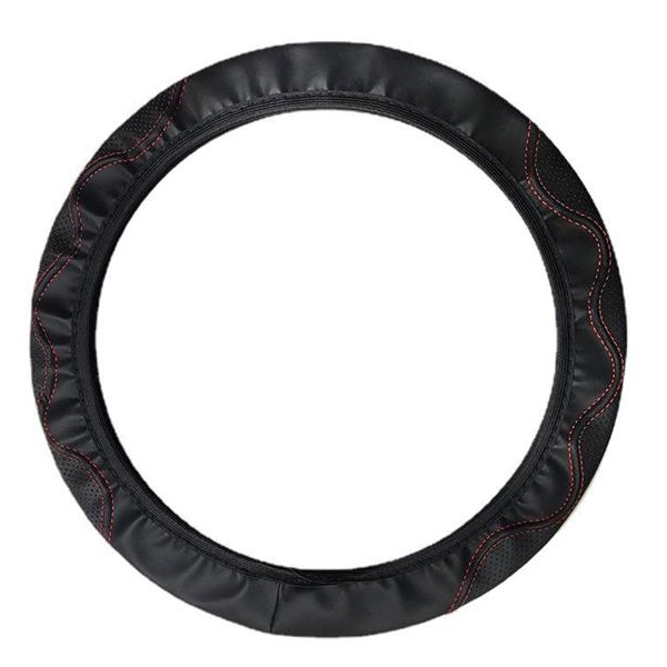Steering Wheel Cover No Inner Ring Fiber Leather Embossed Corrugated Elastic Automobile Steering Wheel Protective Cover