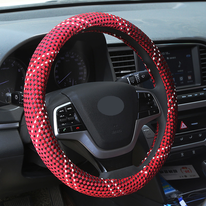 Car Steering Wheel Cover Universal Ice Silk Auto Steering Wheel Covers Sweat-absorbing Anti-slip Breathable Steering Wheel Protective Cover