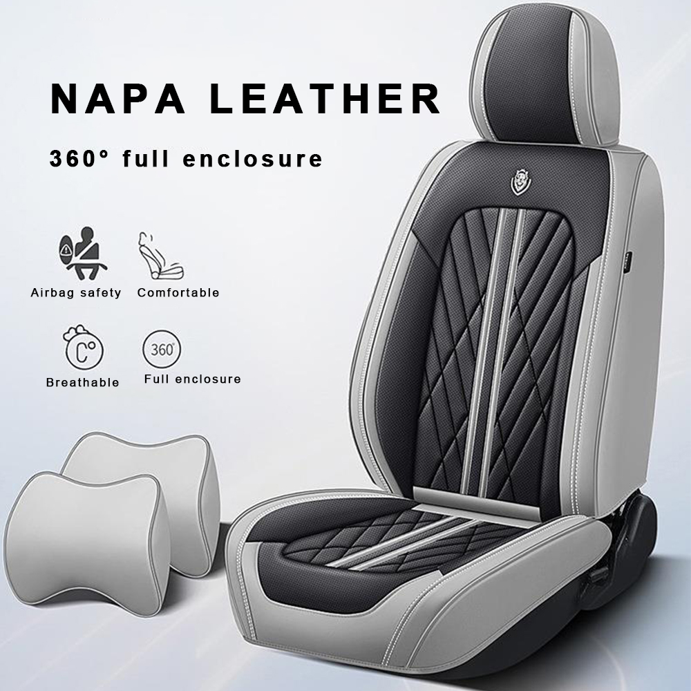 Reticular Nappa Breathable Full Set Universal Car Seat Cover 5 Seats Suitable For 4 Seasons