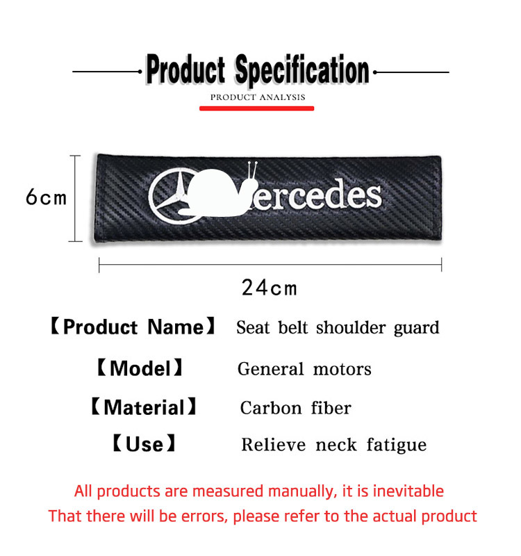 02 Car Seat Belt Covers Carbon Fiber