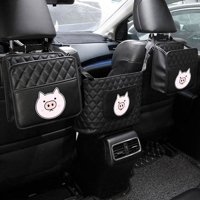 Waterproof Car Trasher Bag Foldable PVC Leather Ashbin for Car Customized Logo Garbage Can Car Ashcan 