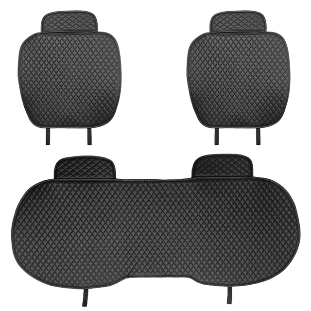 PVC Leather Car Seat Bottom Covers Protectors 1 Pair Front Driver Seat Pad Mat And 1 Rear Bench Cover Universal Fit 90% Vehicles Car Seat Mat Factory