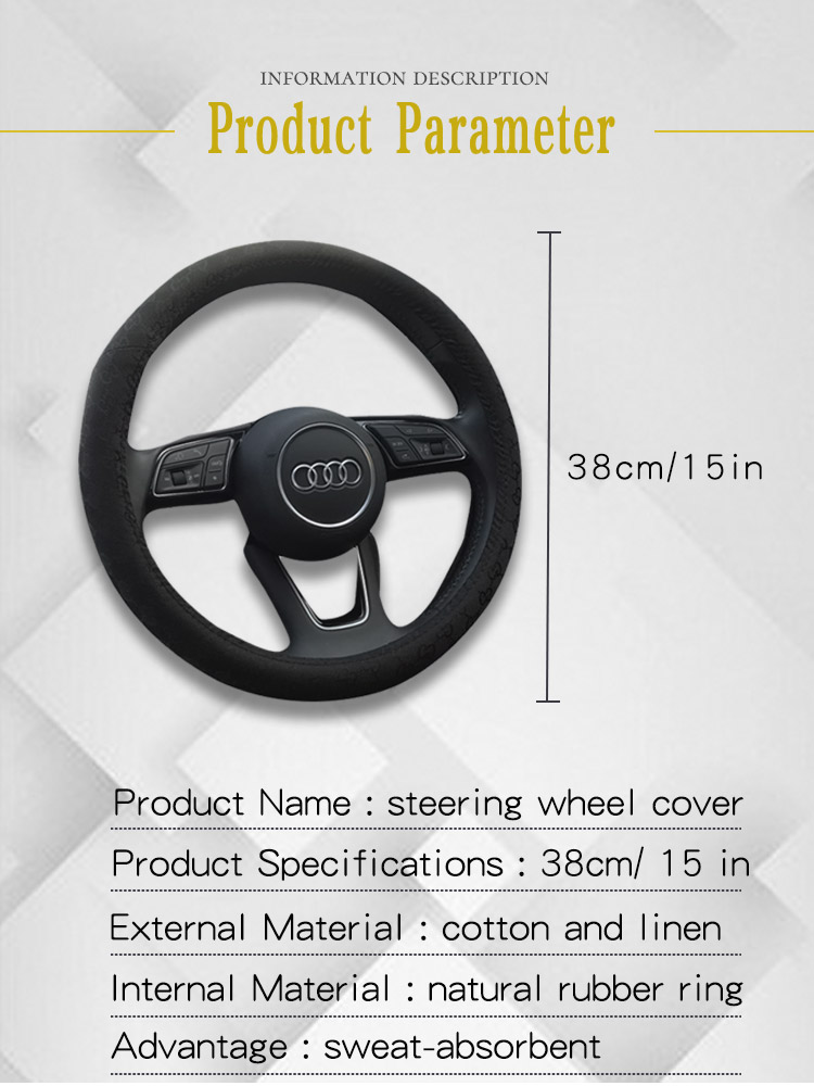 06 Embroidery Pattern Car Steering Wheel Cover