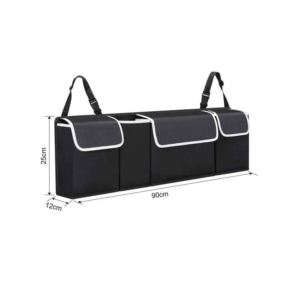 Foldable Car Backseat Trunk Organizer Amazon Best Seller 600D Oxford Fabric Hanging Storage Bag with 4 Pockets Car Multi-function Organizer