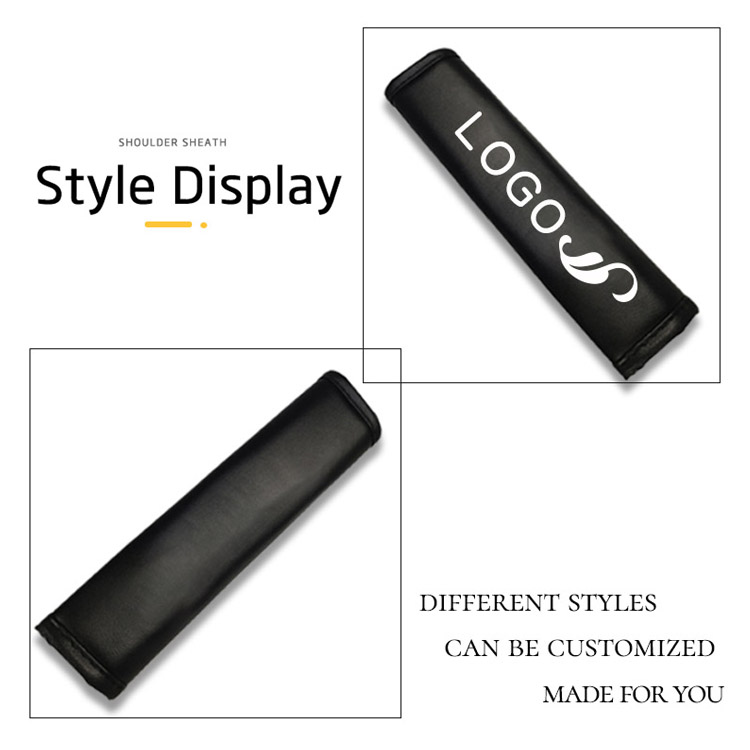 Nappa Leather Classic Customizable LOGO Velcro Installation Exquisite Edging Car Seat Belt Shoulder Protector