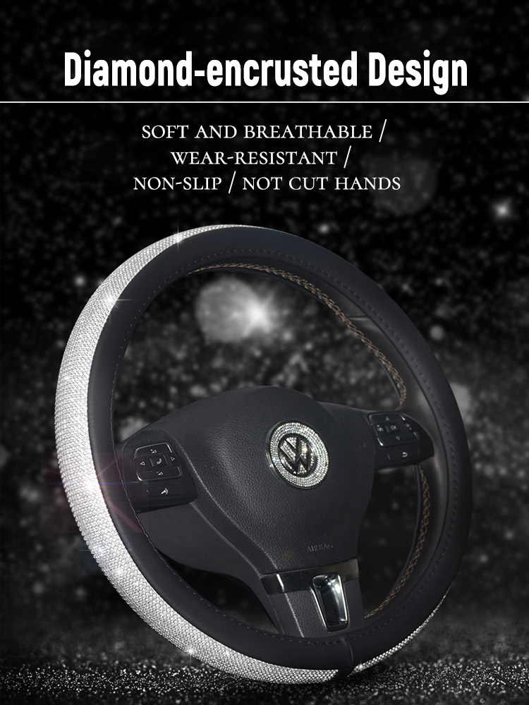 02 Crystal Rhinestones car steering wheel cover