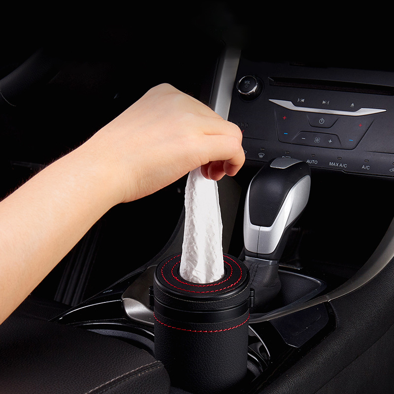Multi-function Car Tissue Holder Auto Round Tube For Tissue Safety Broken Window Tissue Cup Car Interior Accessories