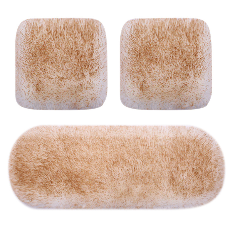  Seat Covers Full Set,2PC Front Car Seat Pad + 1PC Rear Car Seat Cover Winter Backless Plush Seat Cushion New Short Hair Car Cushion Single Piece Wool Cushion Five Pieces