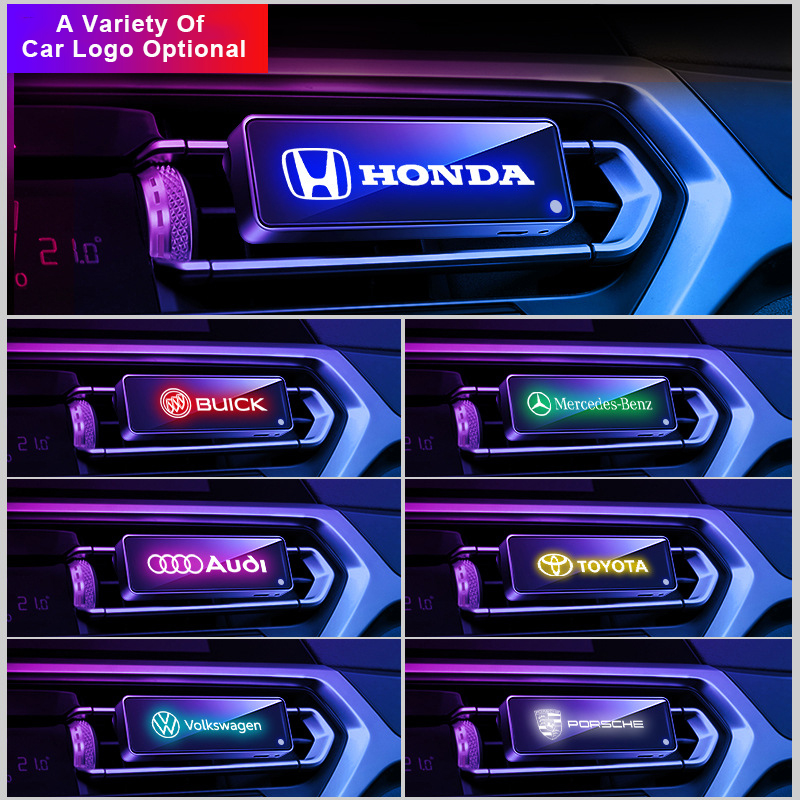 Car Air Outlet Atmosphere Light Car Aroma Lamp Car Perfume Air Conditioner Air Outlet LED Car Logo Mood Light
