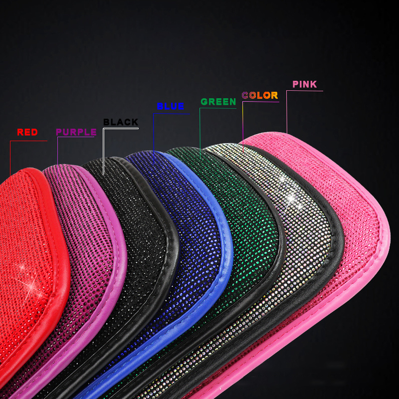 Auto Center Console Pad Rhinestone Bling Car Armrest Seat Box Cover Protector Universal Fit Diamond Car Decor Accessories for Women