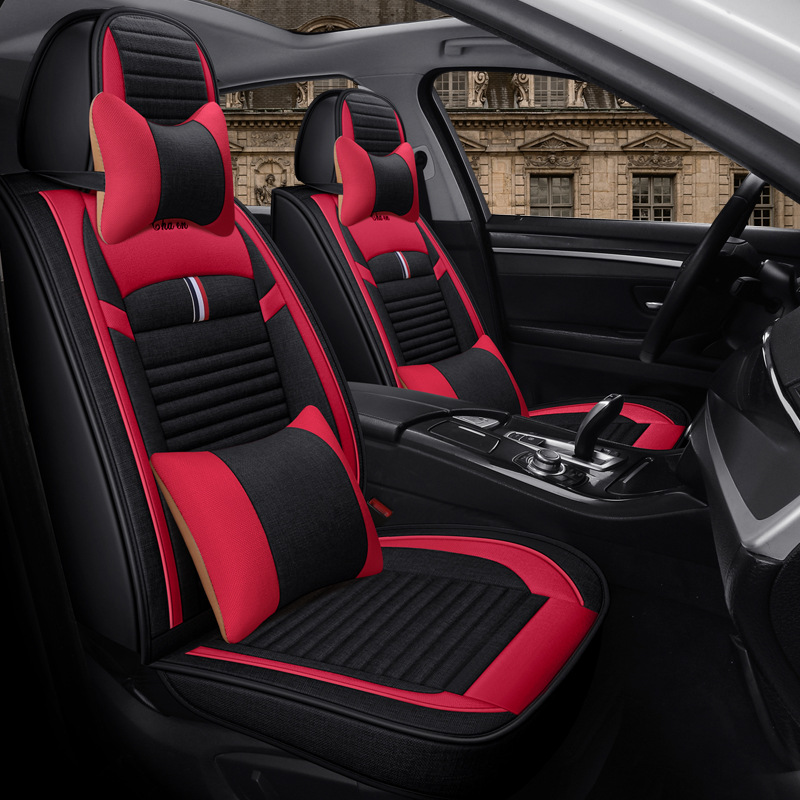 Linen Universal 5 Seats Full Protection Car Seat Covers 